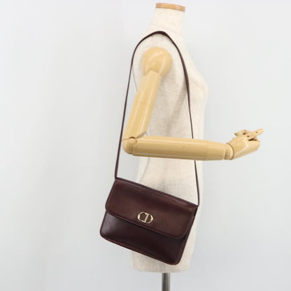 Christian Dior Shoulder Leather, Burgundy, Leather, Shoulder Bag