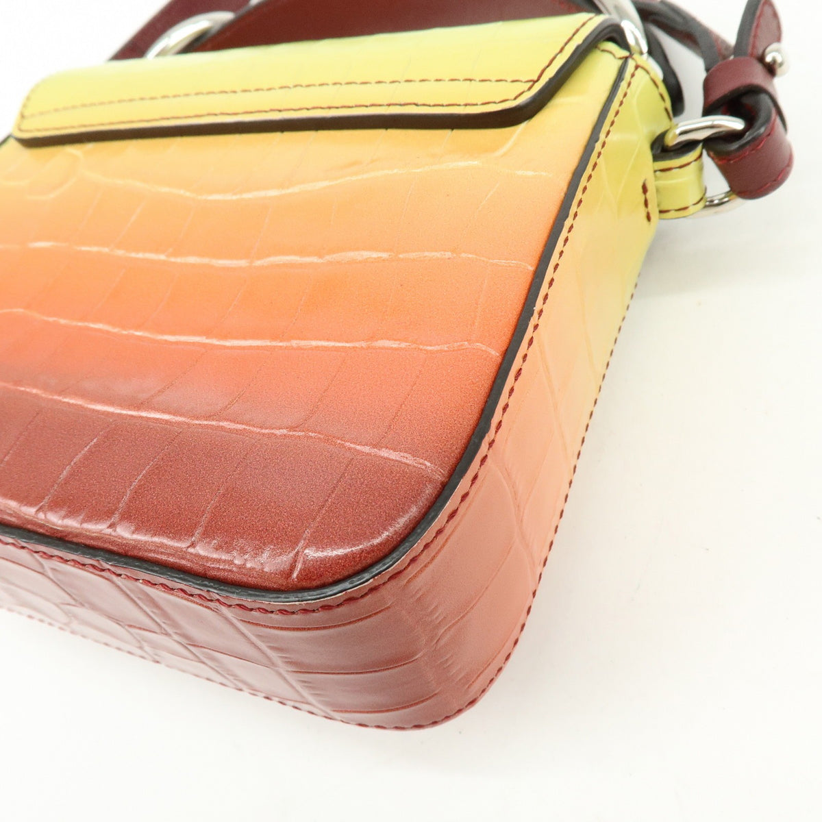 Chloe C Flap Crocodile Embossed Leather, Multicolour, Leather, Handbag