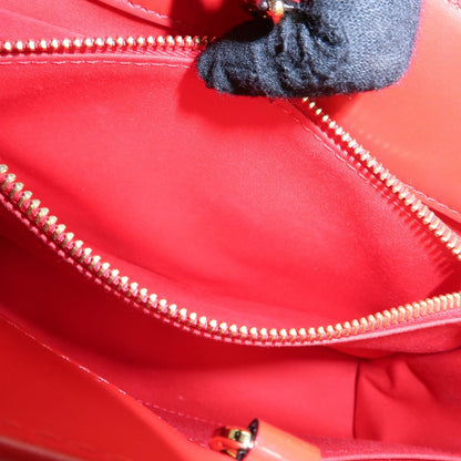 Louis Vuitton Montaigne Monogram Vernis, Red, Patent Leather, Handbag
