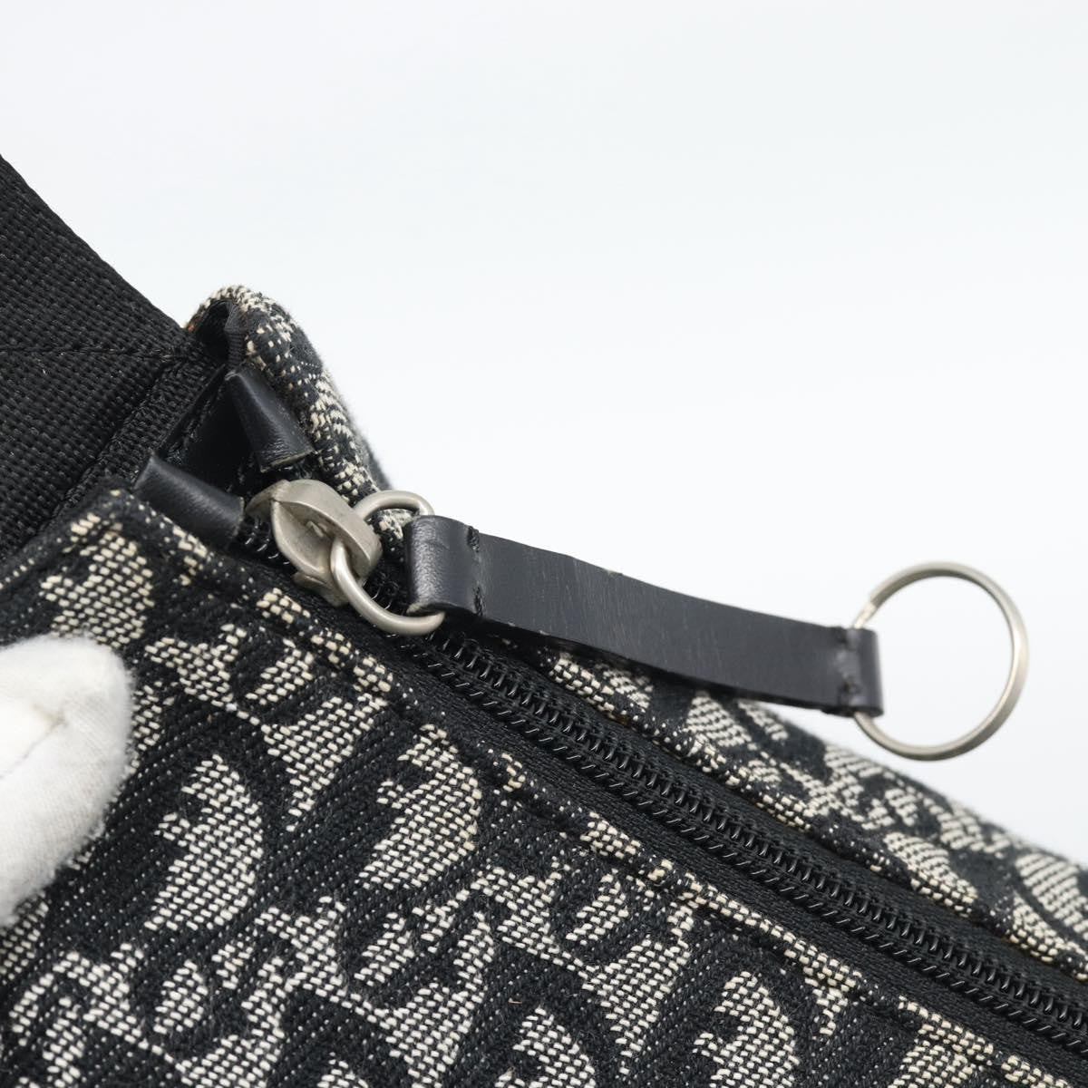 Christian Dior Vintage Trotter Messenger Diorissimo Canvas, Black, Canvas, Shoulder Bag