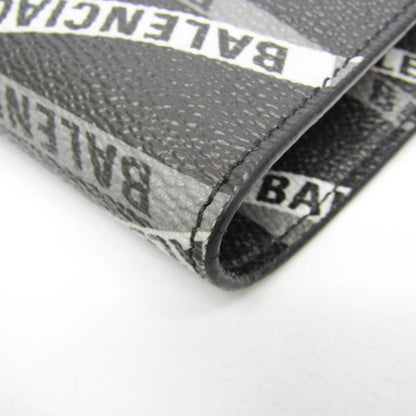 Balenciaga Fold Over Monogram Printed Leather, Black, Leather, Tote Bag
