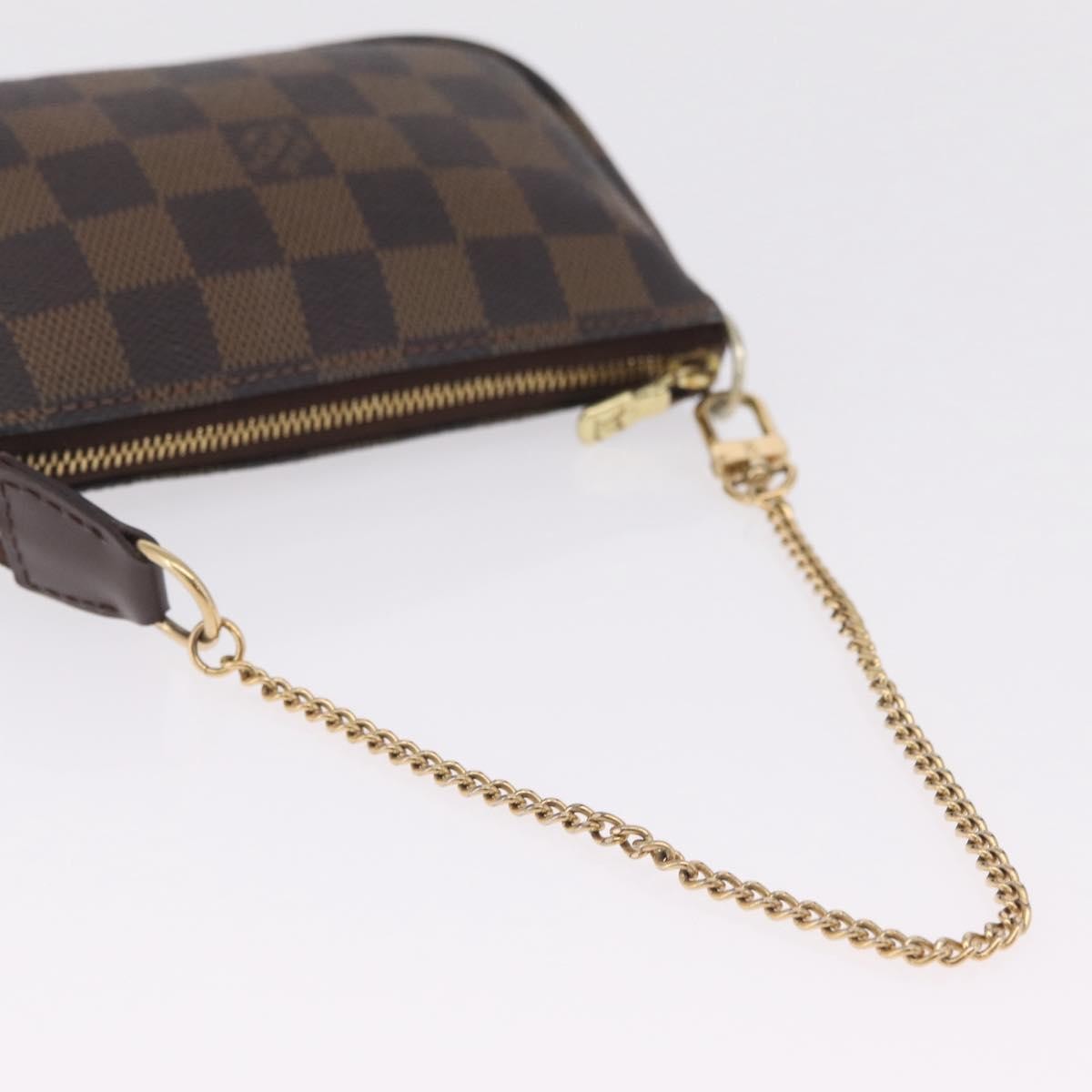 Louis Vuitton Mini pochette accessoires Damier Canvas, Brown, Canvas, Clutch