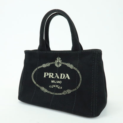 Prada Canapa Canvas, Black, Canvas, Tote Bag