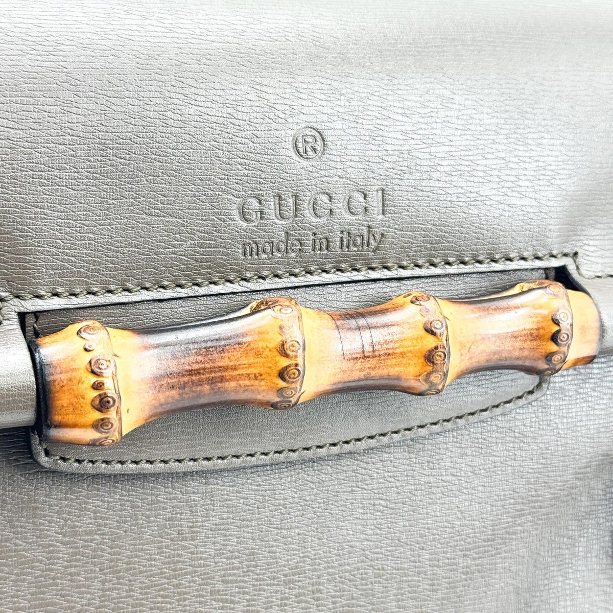 Gucci Bamboo Bullet Top Handle Leather, Brown, Leather, Handbag