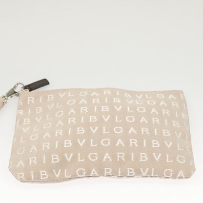 Bvlgari Logomania Canvas, Beige, Canvas, Shoulder Bag