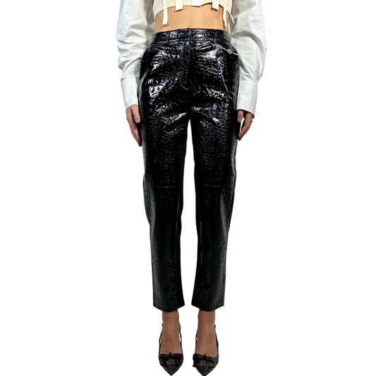 NWT KARL LAGERFELD Faux Croc Patent Pants