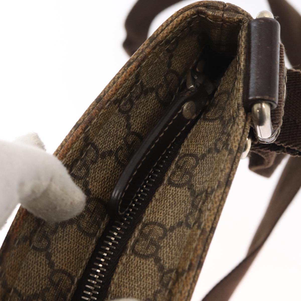 Gucci Flat Messenger GG Coated Canvas, Beige, PVC, Crossbody Bag