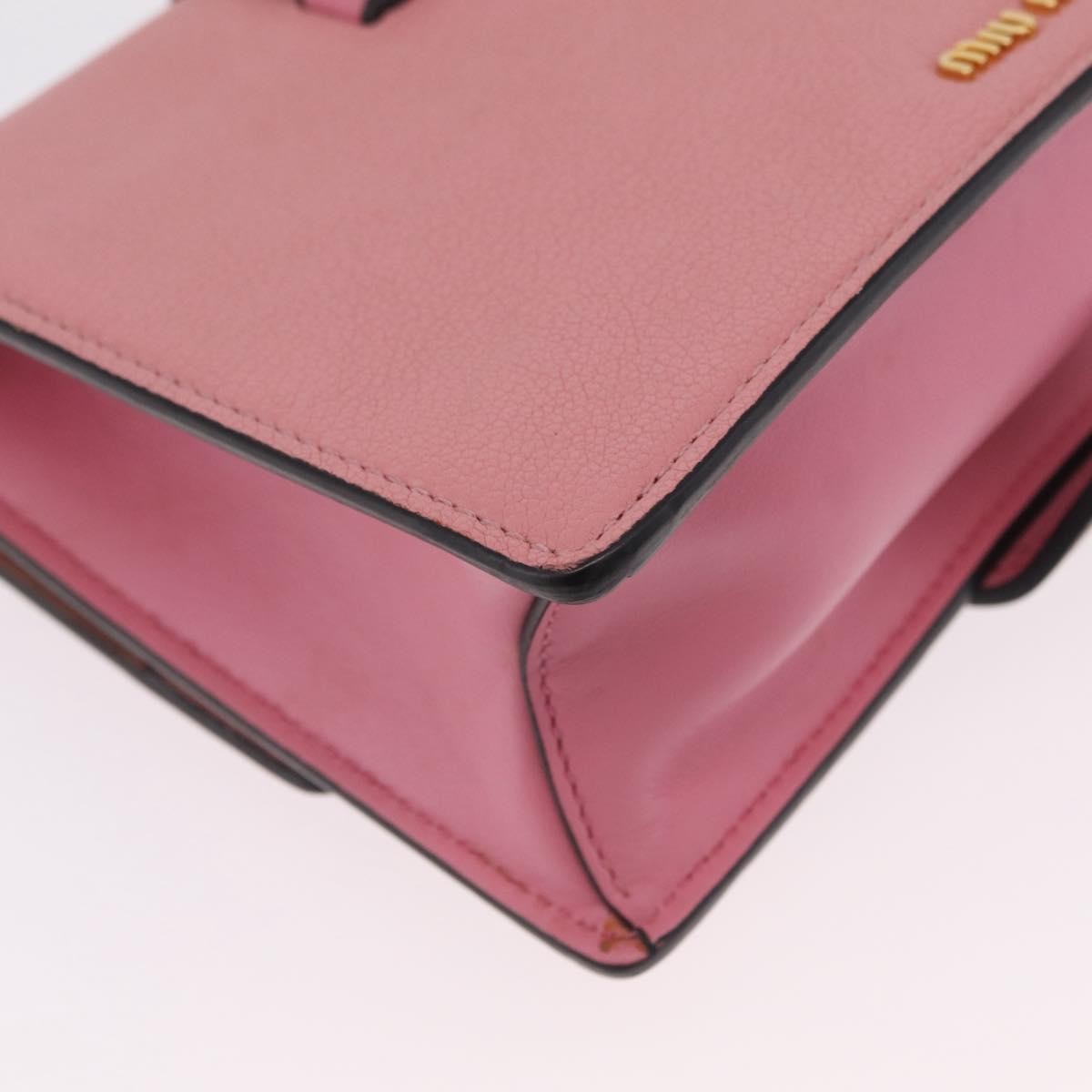 Miu Miu Madras Crystal Buckle Leather, Pink, Leather, Shoulder Bag