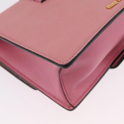 Miu Miu Madras Crystal Buckle Leather, Pink, Leather, Shoulder Bag