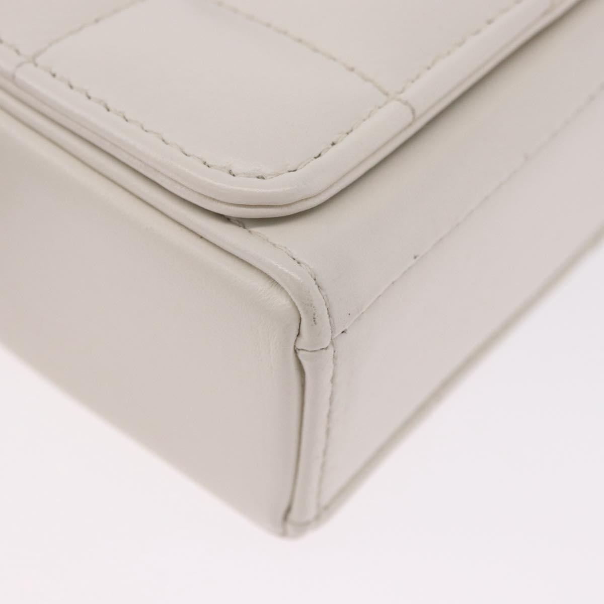 Christian Dior Caro Leather, White, Leather, Handbag