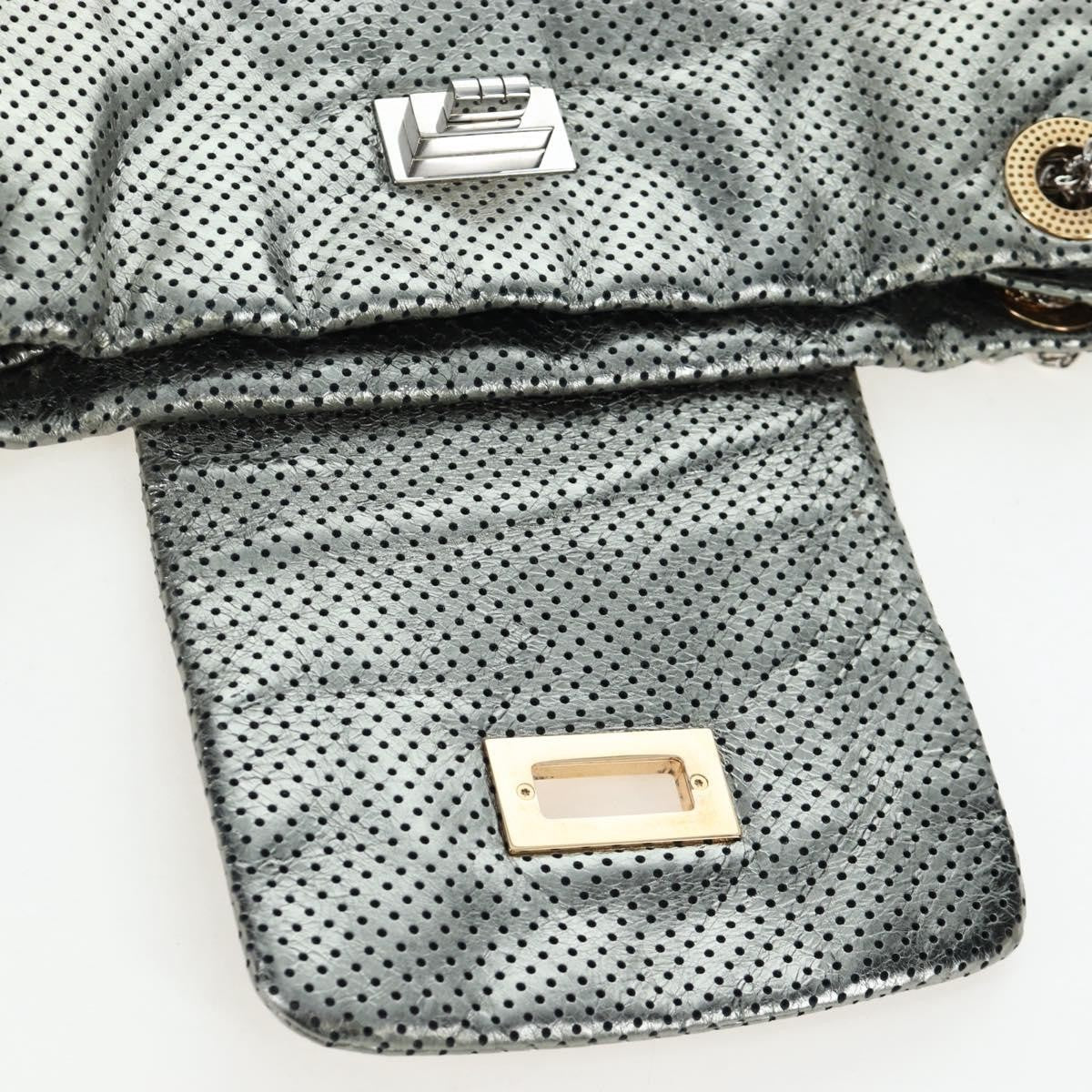 Chanel Drill Perforated Leather, Silver, Leather, Tote Bag