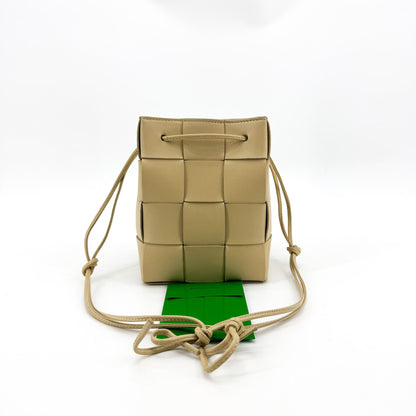 Bottega Veneta Cassette Leather, Beige, Leather, Shoulder Bag