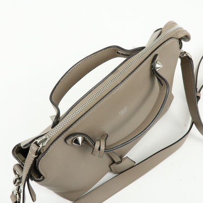 Fendi By The Way Satchel Leather, Beige, Leather, Handbag