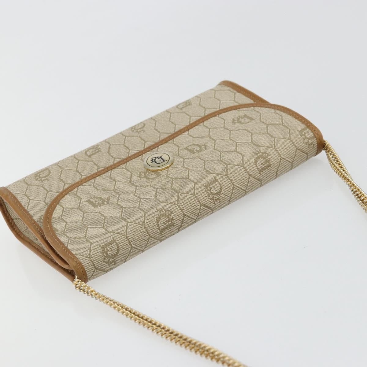 Christian Dior Vintage honeycomb clutch Canvas, Beige, Canvas, Clutch
