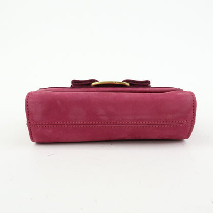 Salvatore Ferragamo Ginny Chain Waist Suede, Purple, Suede, Handbag