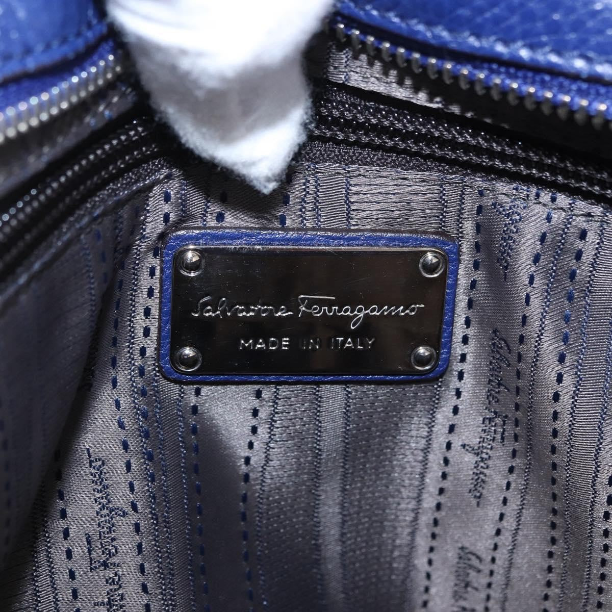 Salvatore Ferragamo Sofia Satchel Leather, Blue, Leather, Handbag