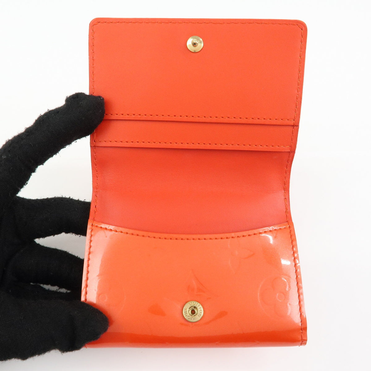 Louis Vuitton Ludlow Vernis, Orange, Leather, Wallet