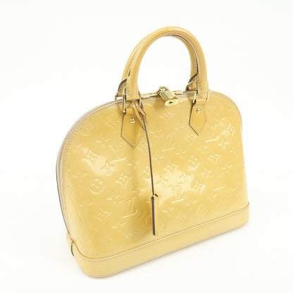 Louis Vuitton Alma Monogram Vernis, Yellow, Patent Leather, Handbag