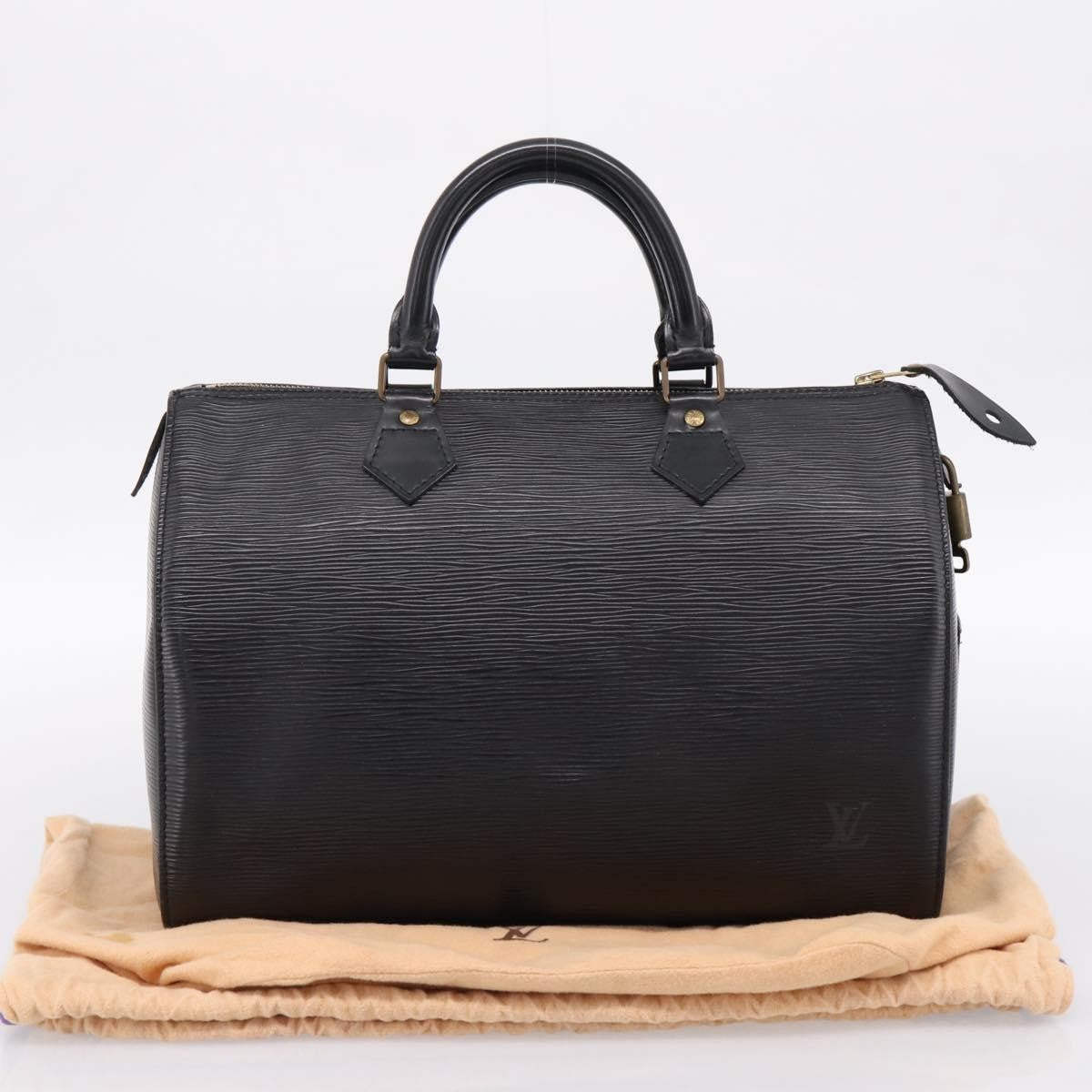 Louis Vuitton Speedy Epi, Black, Leather, Handbag
