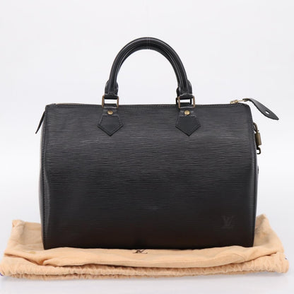 Louis Vuitton Speedy Epi, Black, Leather, Handbag