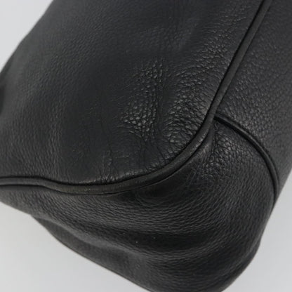 Prada Vitellino Mordo Hobo Leather, Black, Leather, Shoulder Bag
