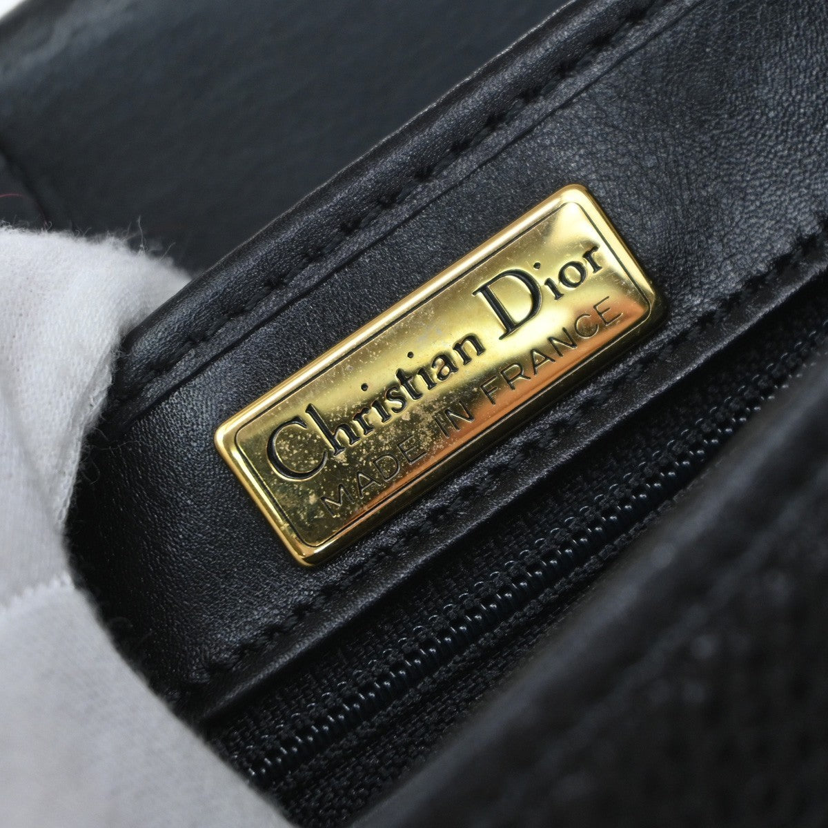 Christian Dior Vintage CD Flap Leather, Black, Leather, Shoulder Bag