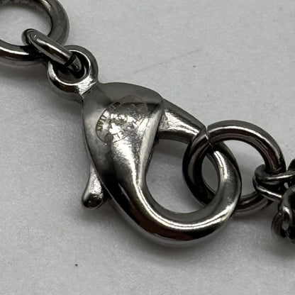 Chanel CC Heart Pendant Metal and Crystal Embellished Resin, Silver, Silver, Necklace