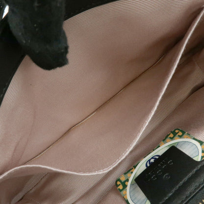 Gucci Rajah Chain Leather, Black, Leather, Tote Bag