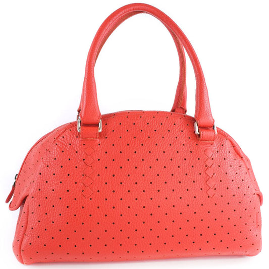 Bottega Veneta Intrecciato, Red, Leather, handbag