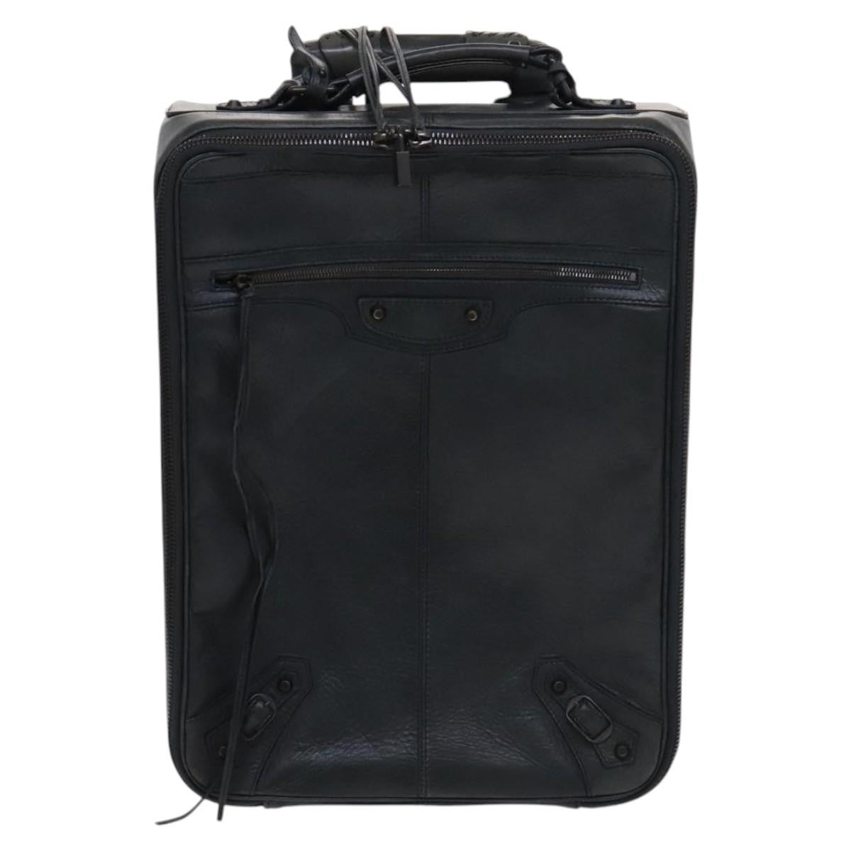 Balenciaga Trolley Rolling Classic Studs Luggage Leather, Khaki, Leather, Travel Bag