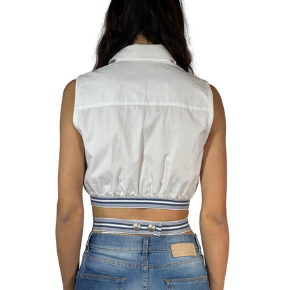 PIERRE BALMAN Button Down Cropped Shirt
