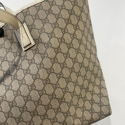 Gucci Plus Tote GG Coated Canvas with Leather, Beige, Canvas, Tote Bag