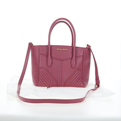 Miu Miu Beau Top Handle Leather, Pink, Leather, Handbag