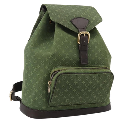Louis Vuitton Vintage Montsouris Mini Lin, Khaki, Canvas, Backpack