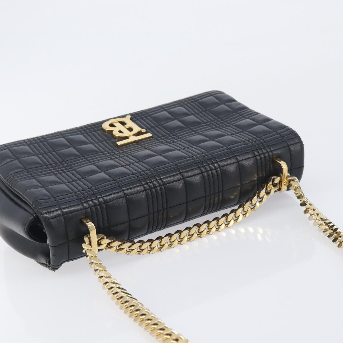 Burberry Lola Wallet on Chain Quilted Leather, Black, Leather, Crossbody Bag