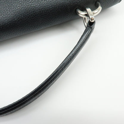 Louis Vuitton Lockme Ever Leather, Black, Leather, Handbag