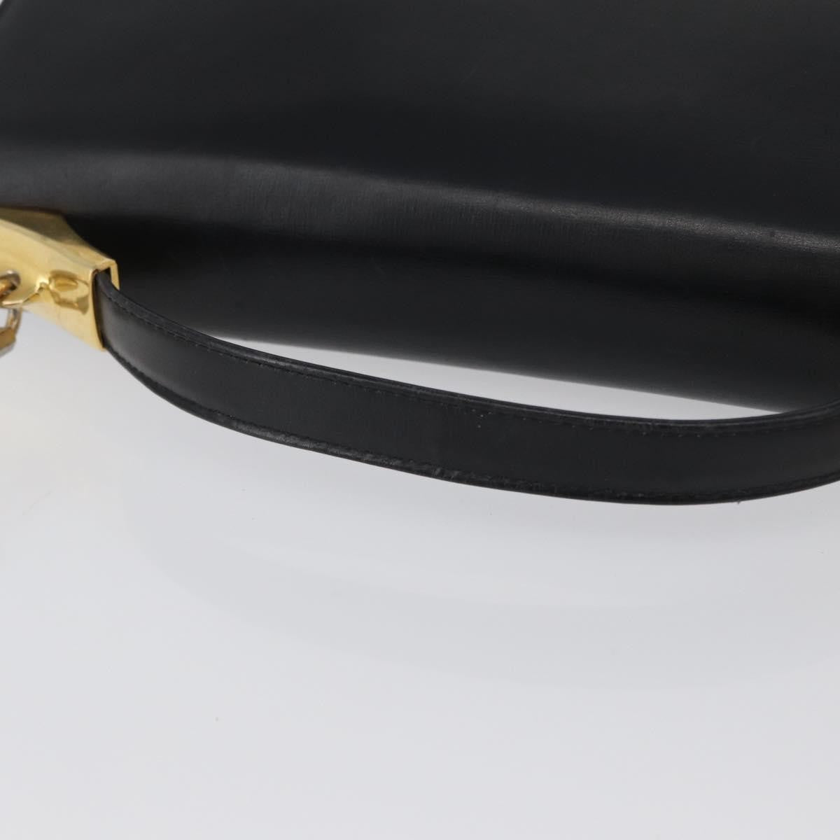 Christian Dior Vintage CD Logo Leather, Black, Leather, Shoulder Bag