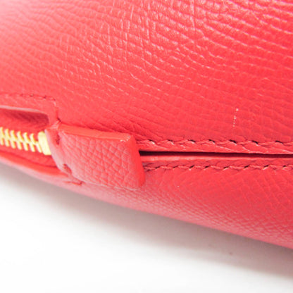 Balenciaga Logo Ville Leather, Red, Leather, Handbag
