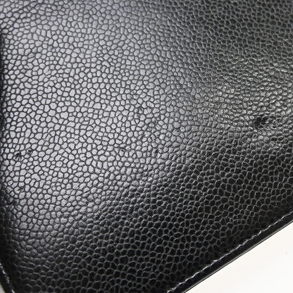 Chanel Wallet on Chain Caviar, Black, Leather, Clutch