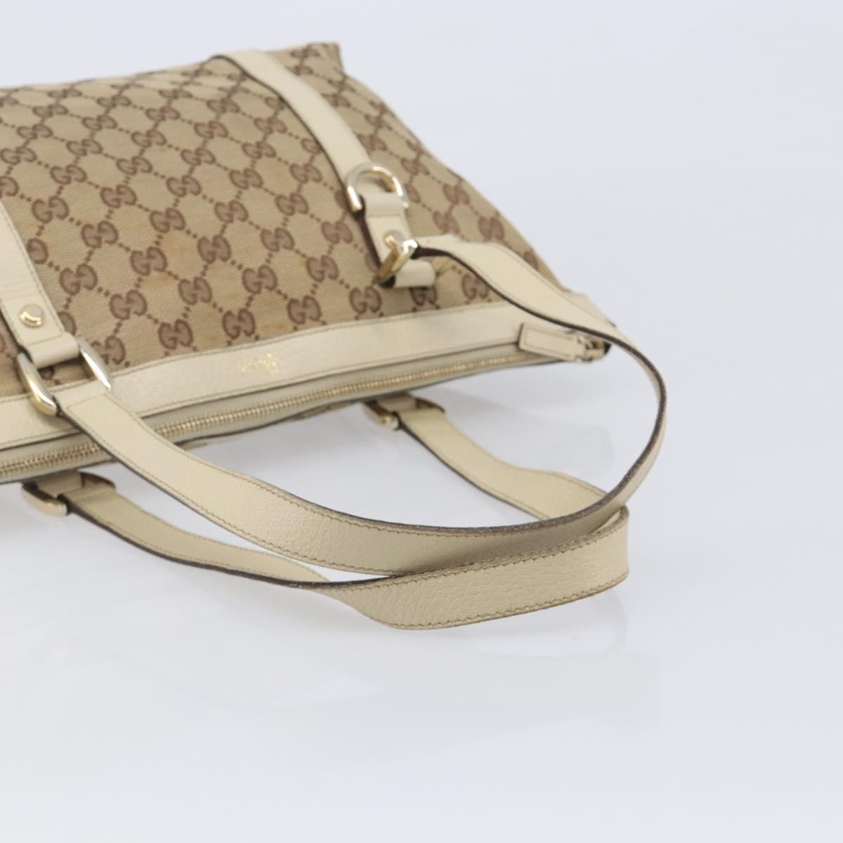 Gucci Abbey Zip Tote GG Canvas and Leather, Beige, Canvas, Handbag