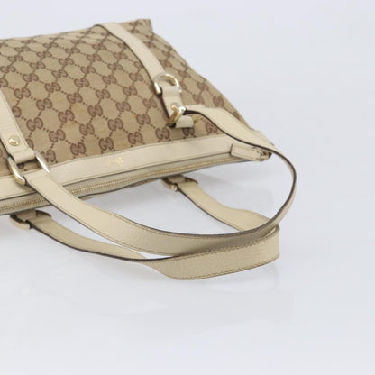 Gucci Abbey Zip Tote GG Canvas and Leather, Beige, Canvas, Handbag
