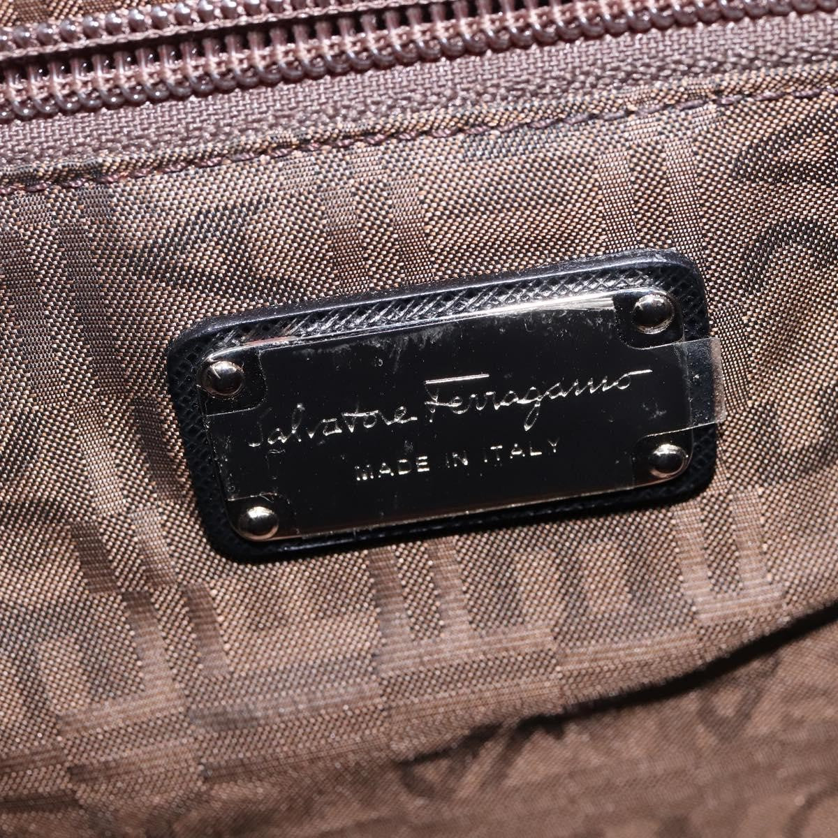 Salvatore Ferragamo Convertible Top Handle Leather, Black, Leather, Handbag