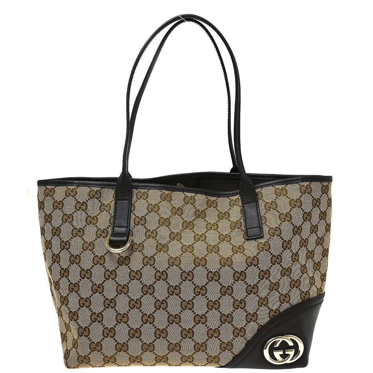 Gucci New Britt Tote GG Canvas and leather, Beige, Canvas, Tote Bag