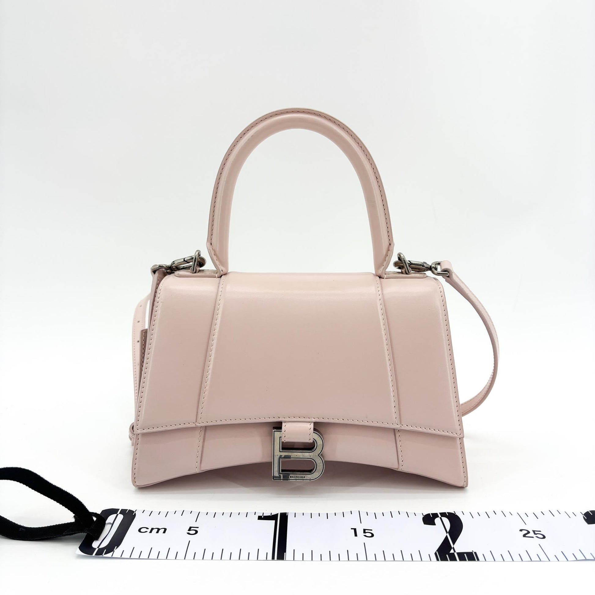 Balenciaga Hourglass Top Handle Leather, Pink, Leather, Handbag
