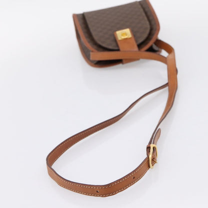 Celine Macadam Shoulder Canvas, Brown, Canvas, Crossbody Bag