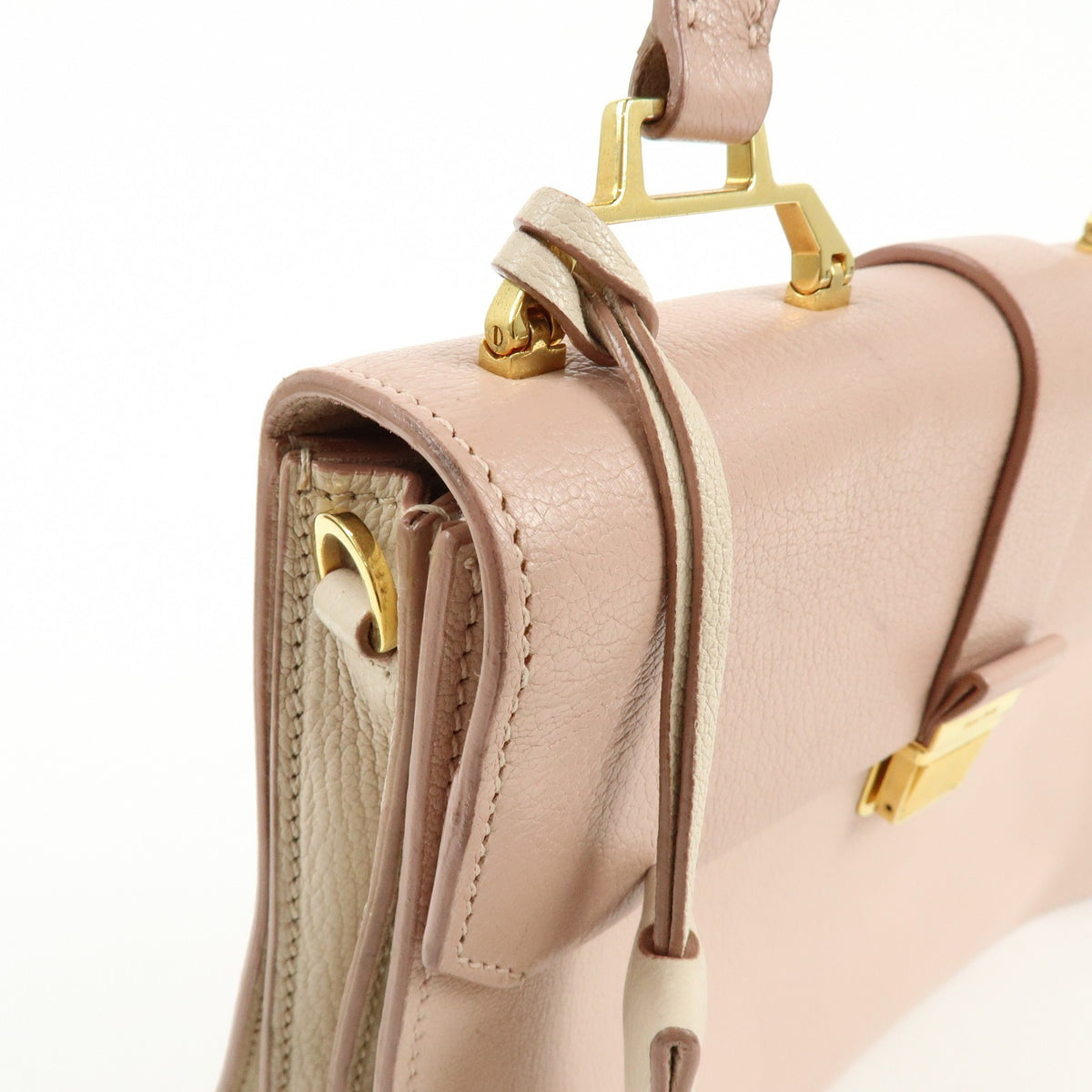 Miu Miu Madras Convertible Compartment Top Handle Leather, Pink, Leather, Handbag