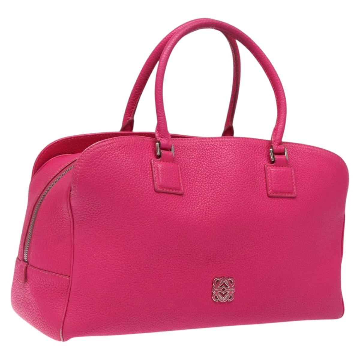 Loewe Vintage Anagram Leather, Pink, Leather, Handbag