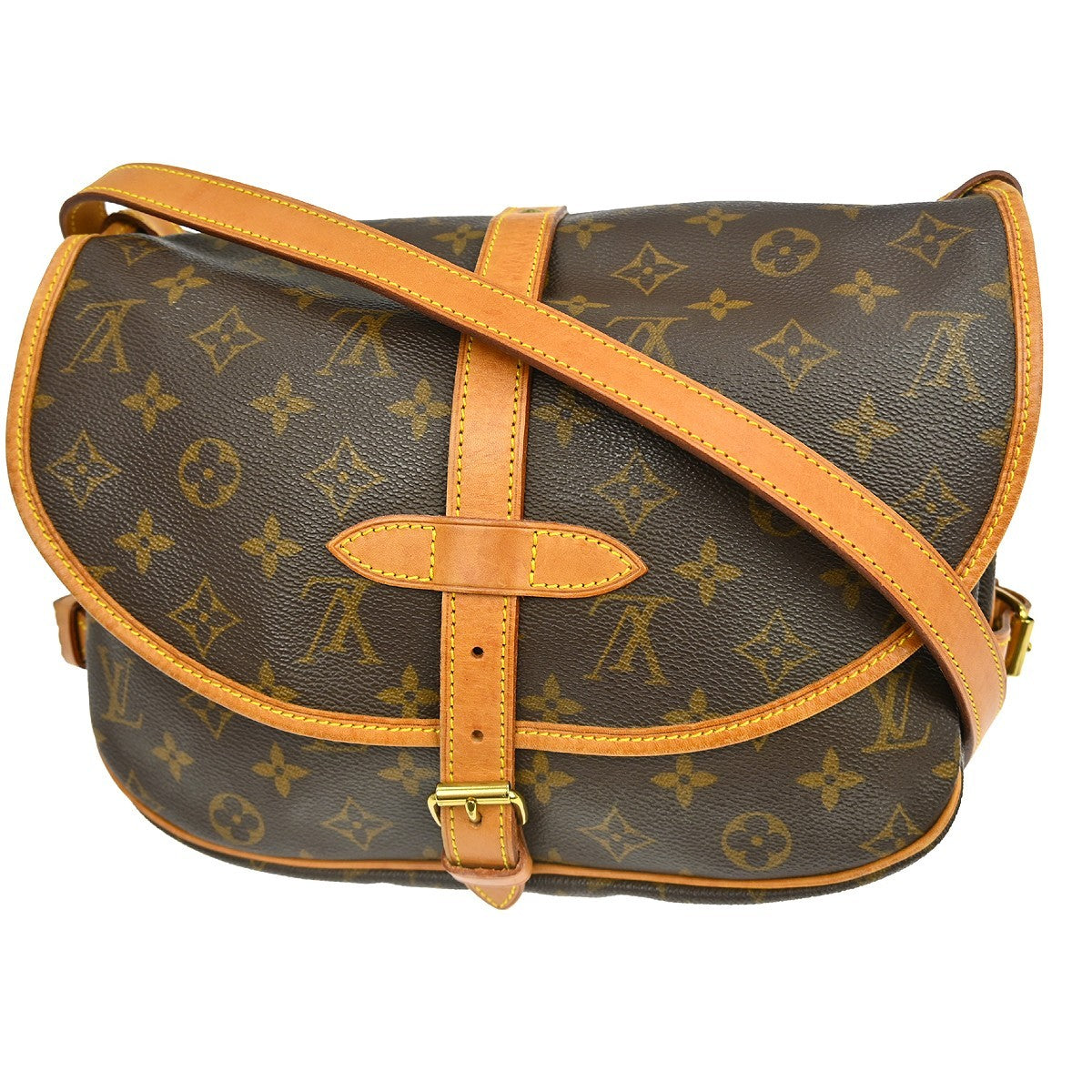 Louis Vuitton Saumur Monogram, Brown, Canvas, Shoulder Bag