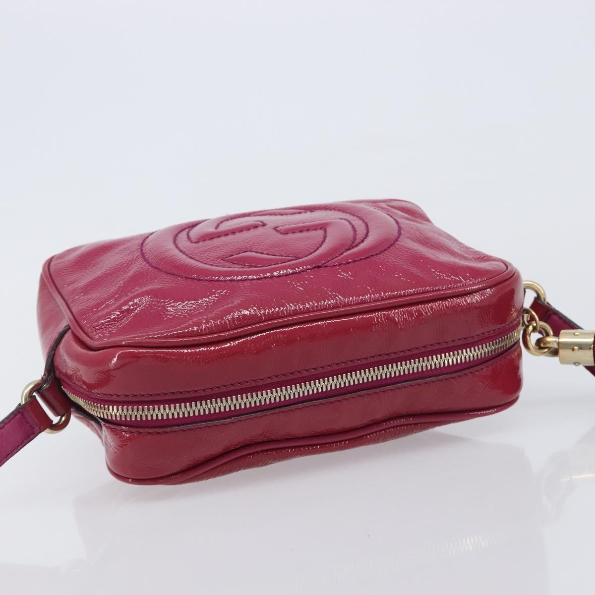 Gucci Soho Disco Patent, Pink, Patent Leather, Crossbody Bag