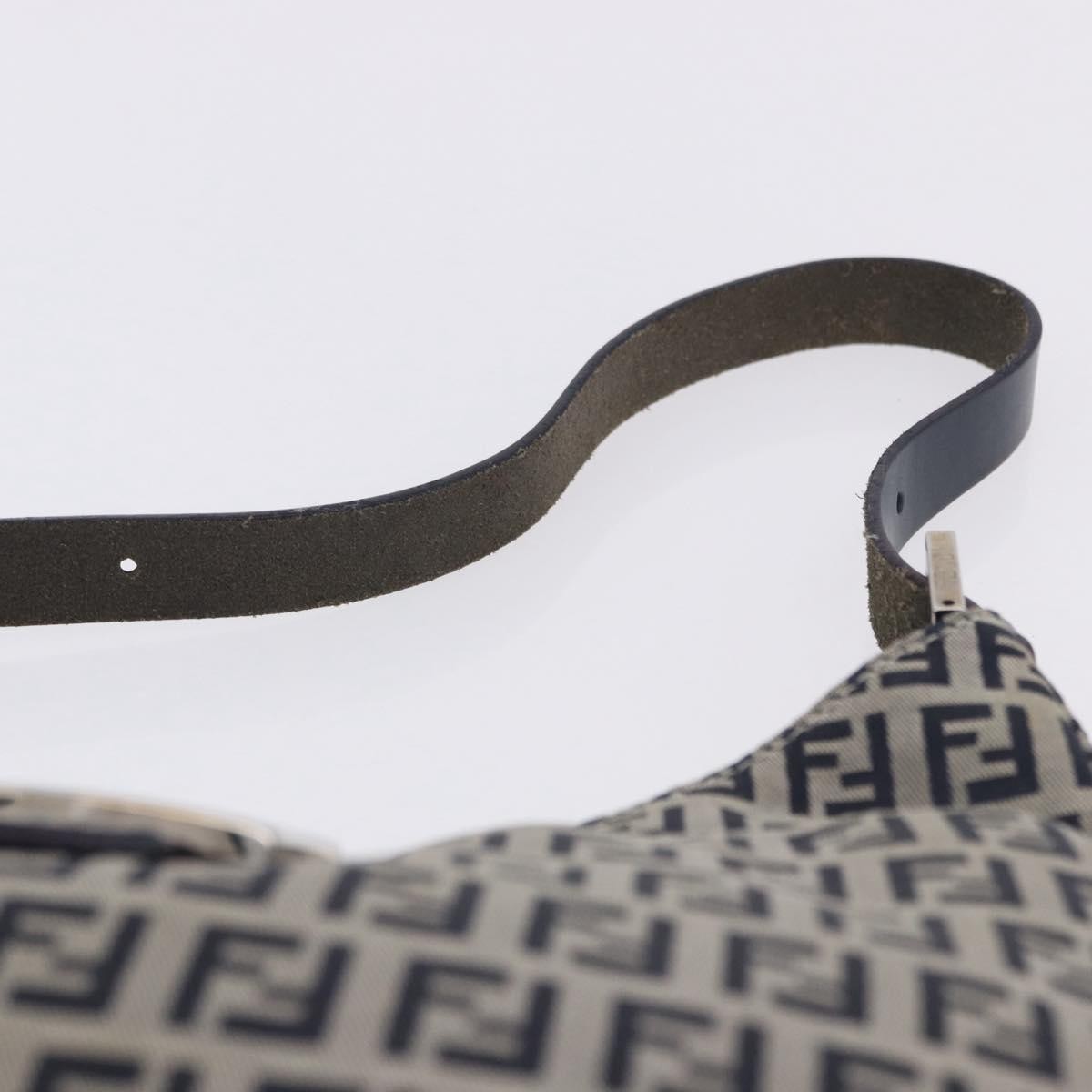 Fendi Buckle Strap Hobo Zucchino Canvas, Navy, Canvas, Shoulder Bag